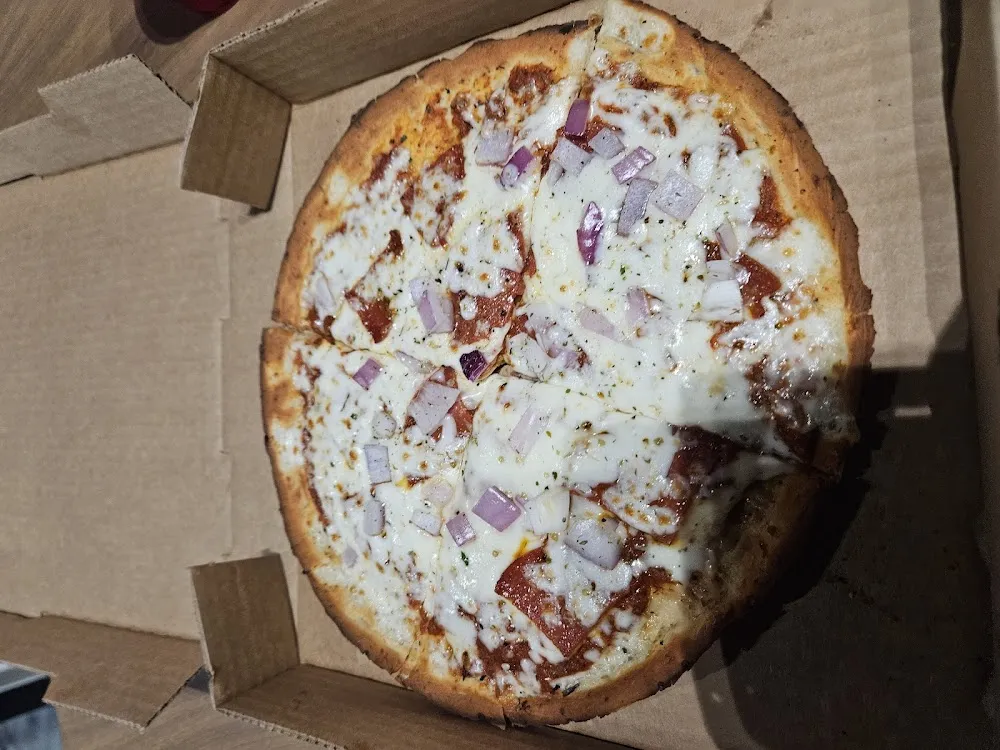 Pepperoni and Onion Pizza